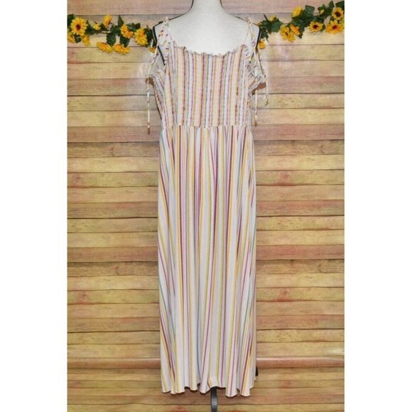 Wild Fable Striped Sleeveless Maxi Dress Plus Size 4X Tie Up Straps Sundress - Picture 7 of 11